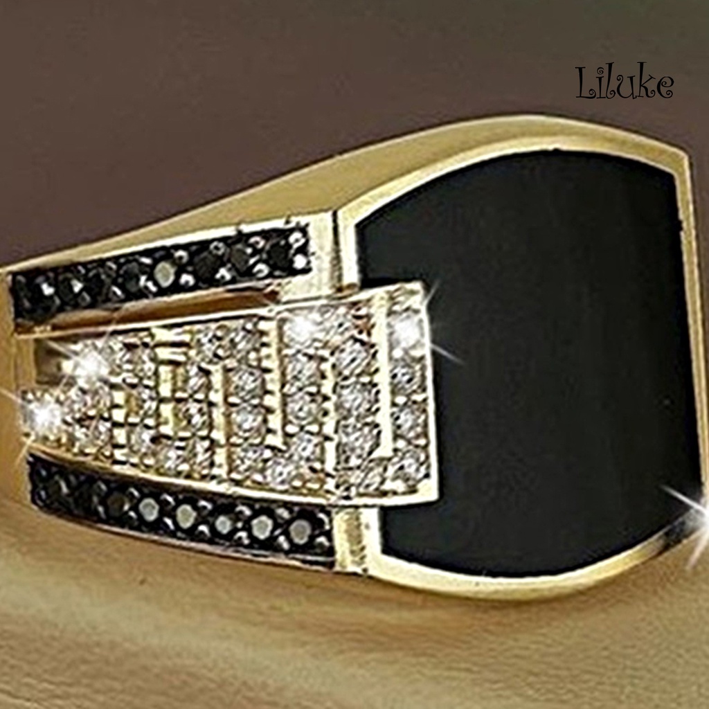 Nhẫn Hợp Kim Đính Đá Màu Đen Sang Trọng Thời Trang Cho Nữ