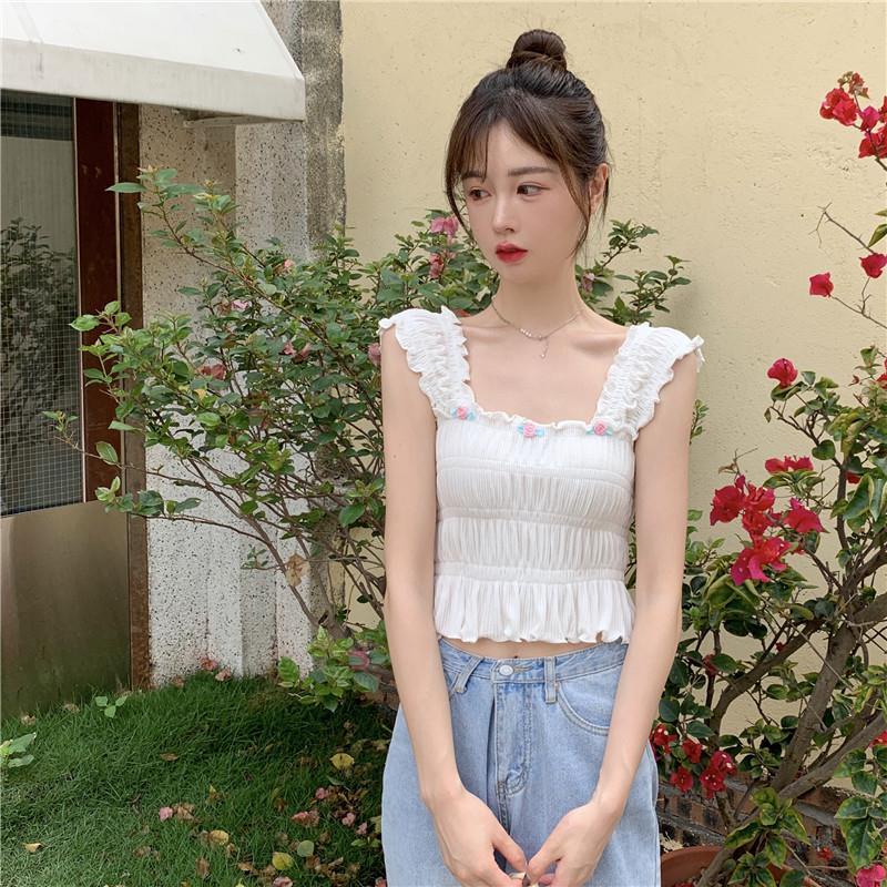 Áo hai dây dáng ngắn thời trang mùa hè quyến rũ cho nữ