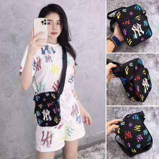 ⚡️ túi đeo chéo minibag m.l.b ny graffti mini bag - black hàng xuất dư full tem tag