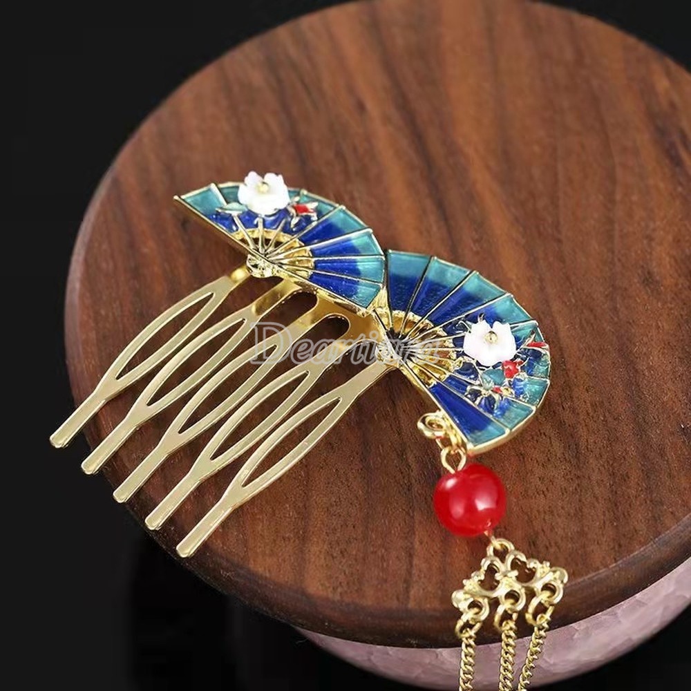 Mới Lược Cài Tóc Phối Tua Rua Phong Cách Cổ Điển Thanh Lịch Dành Cho Nữ