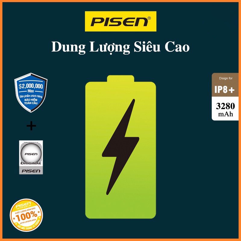 Pin Pisen dung lượng siêu cao Dành cho các đời máy IP- An toàn-Hiệu năng vượt trội-Bảo hành 1 đổi 1