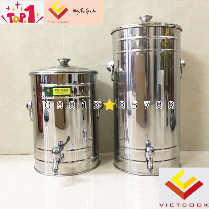 [VIETCOOK OFFICIAL] Bình đựng nước inox 15, 20, 25 lít inox 304 có vòi cao cấp VIETCOOK