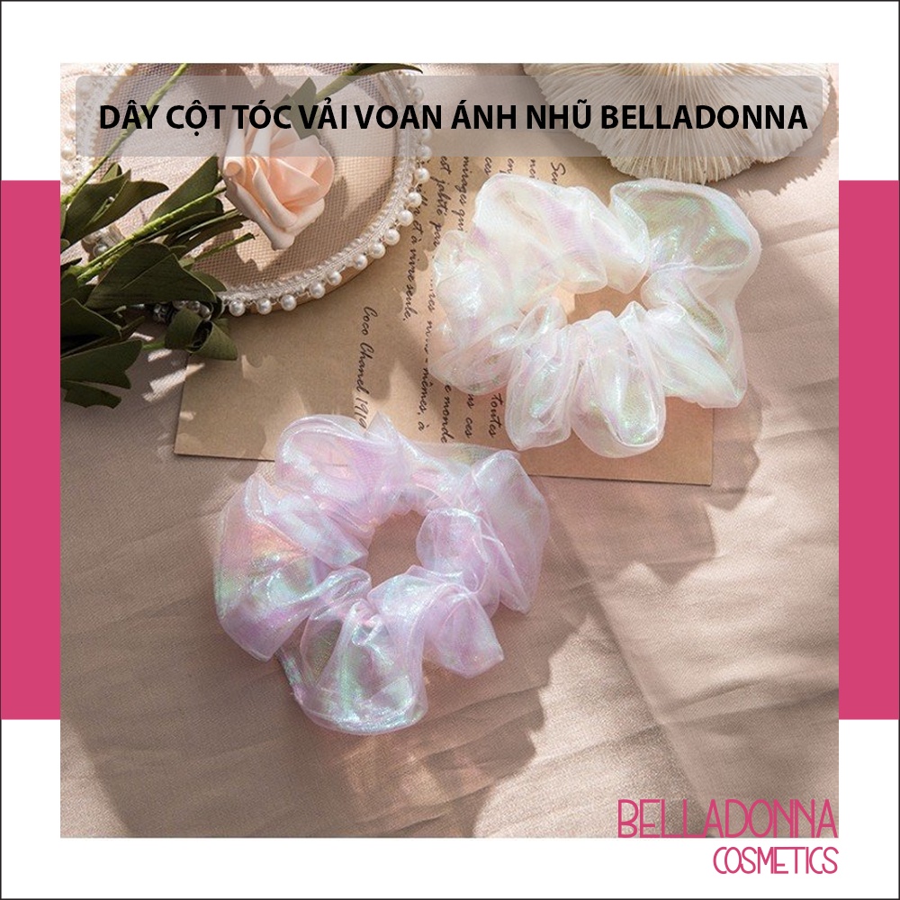 (HCM_Giao Nhanh) Dây Cột Tóc Vải Voan Ánh Nhũ BellaDonna (6 màu như hình)