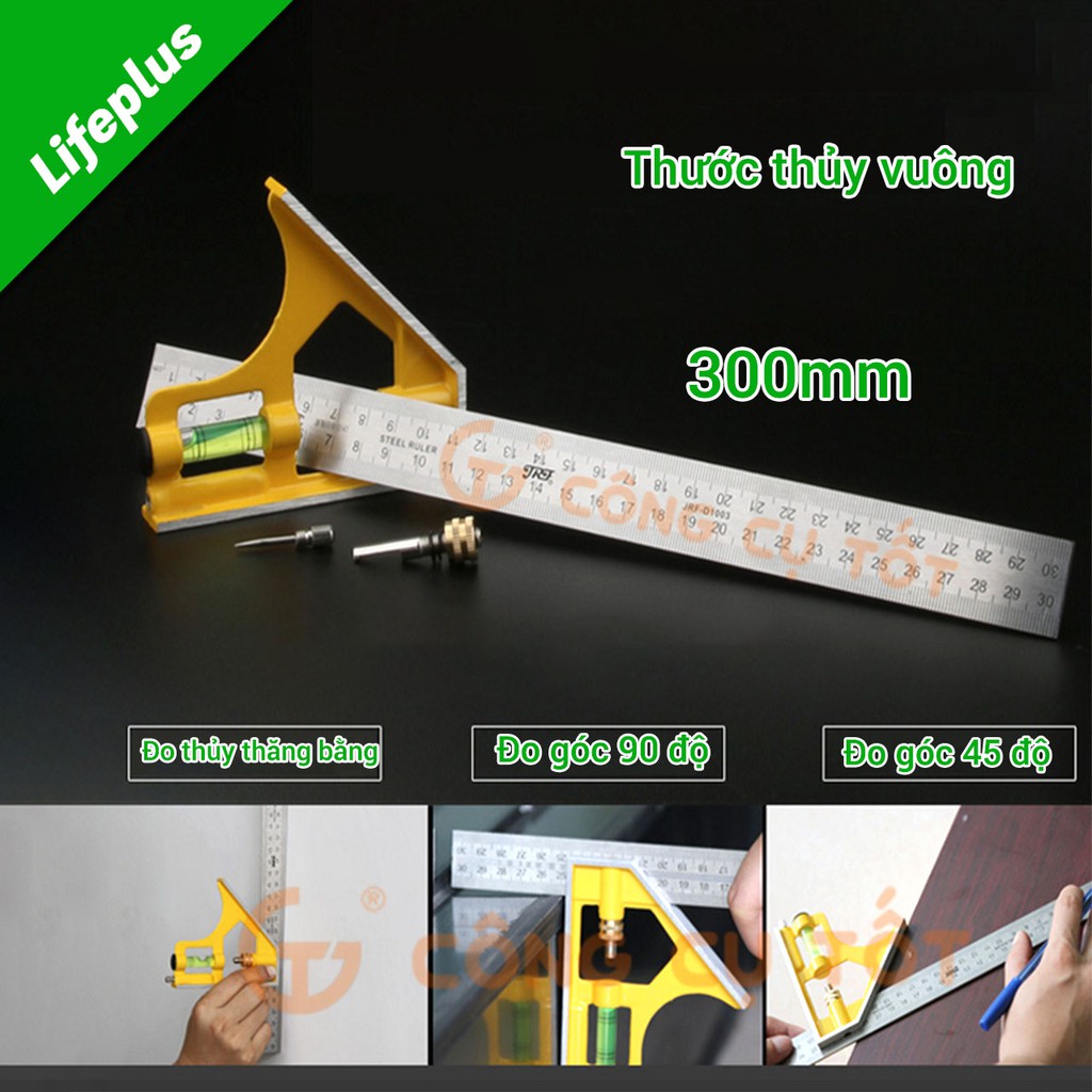 Thước vuông kết hợp thước thủy 300mm
