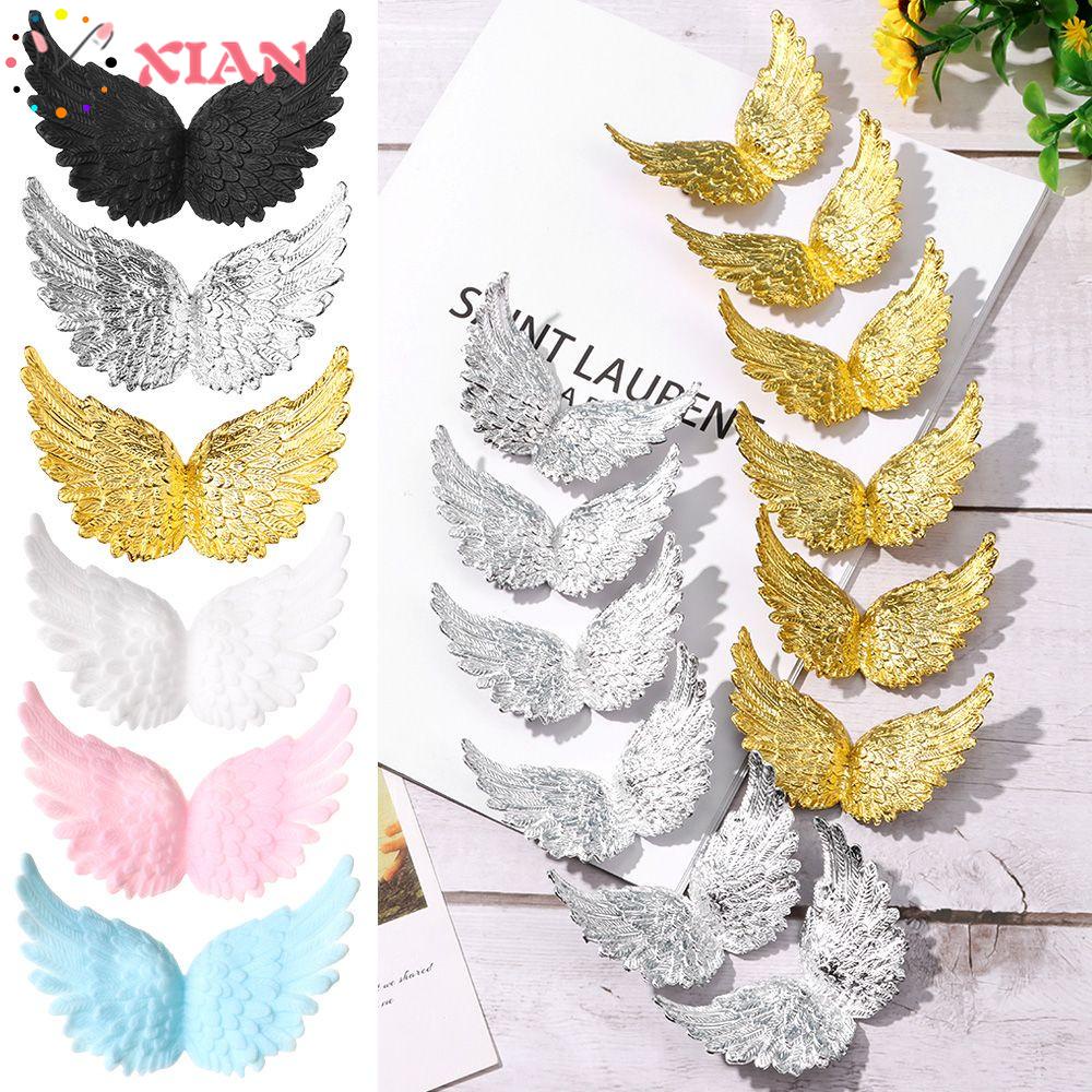 Set 12 phụ kiện trang trí bánh kem hình cánh thiên thần mini bằng nhựa thời trang diy