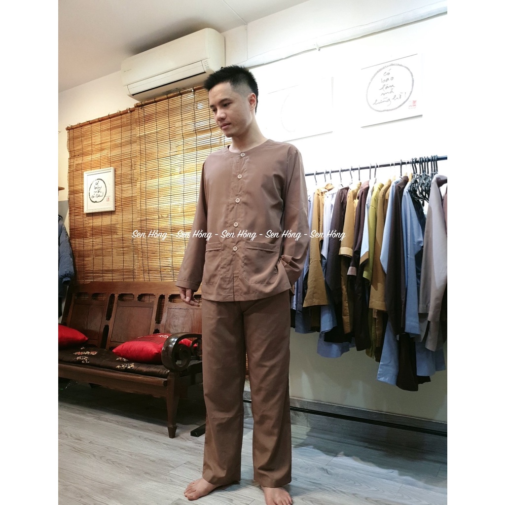 BỘ ĐỒ CACAO BÀ BA NAM NỮ TRUYỀN THỐNG # bộ đồ lam đi chùa đi chơi # bà ba giản dị vải kate mát mịn dáng xuông B16 cacao