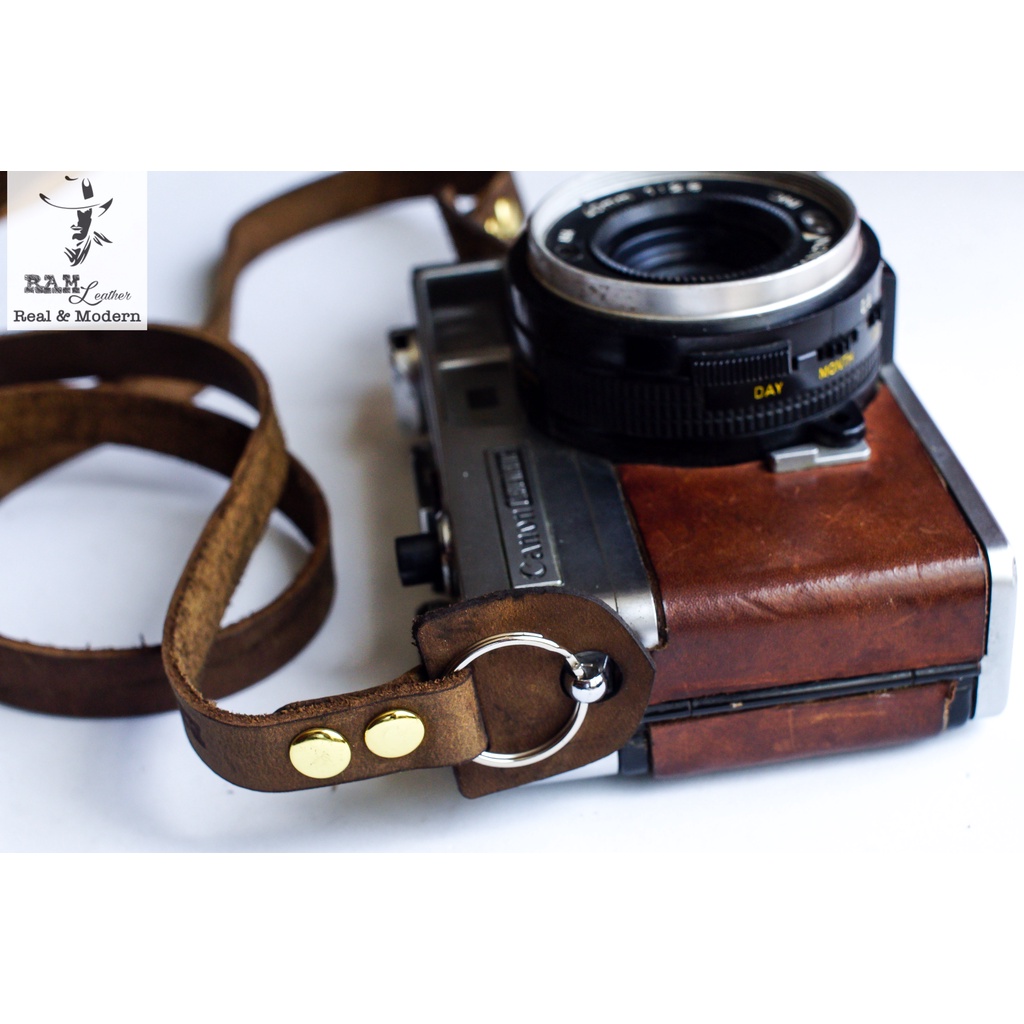 Dây máy ảnh vintage RAM Leather A2 da bò thật da bò sáp vintage