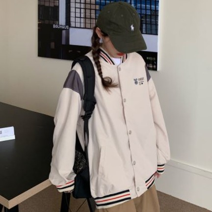 Áo khoác dù Bomber thêu chữ phối màu Unisex nam nữ | BigBuy360 - bigbuy360.vn