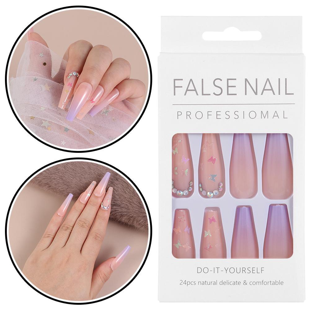 Móng Tay Giả Màu Ombre Che Phủ Toàn Diện Thời Trang