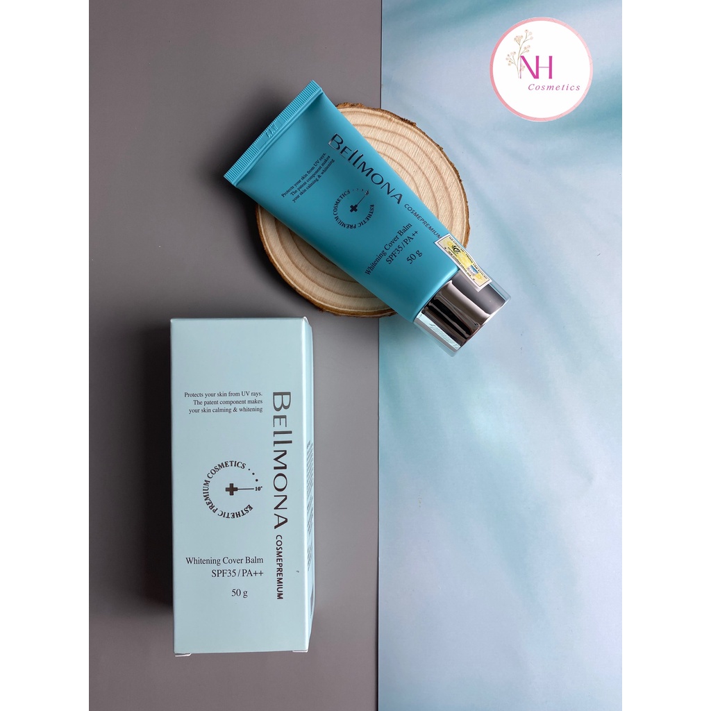 Kem che khuyết điểm chống nắng dưỡng trắng, làm dịu da nhạy cảm Bellmona Whitening Cover Balm 35/ PA ++