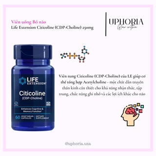 Viên uống bổ não life extension citicoline 250mg