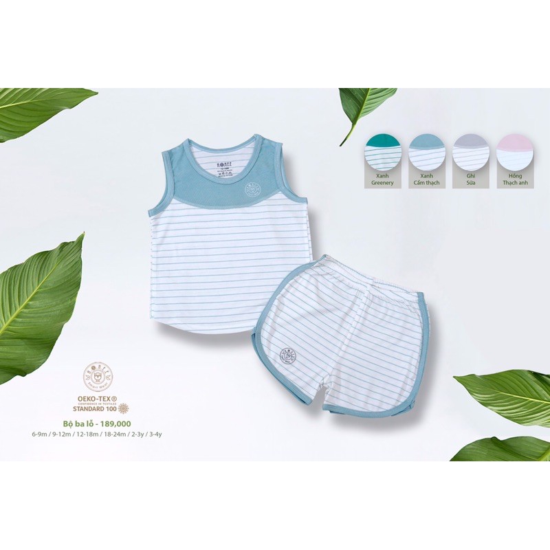 Hrnee - Bộ ba lỗ modal kẻ