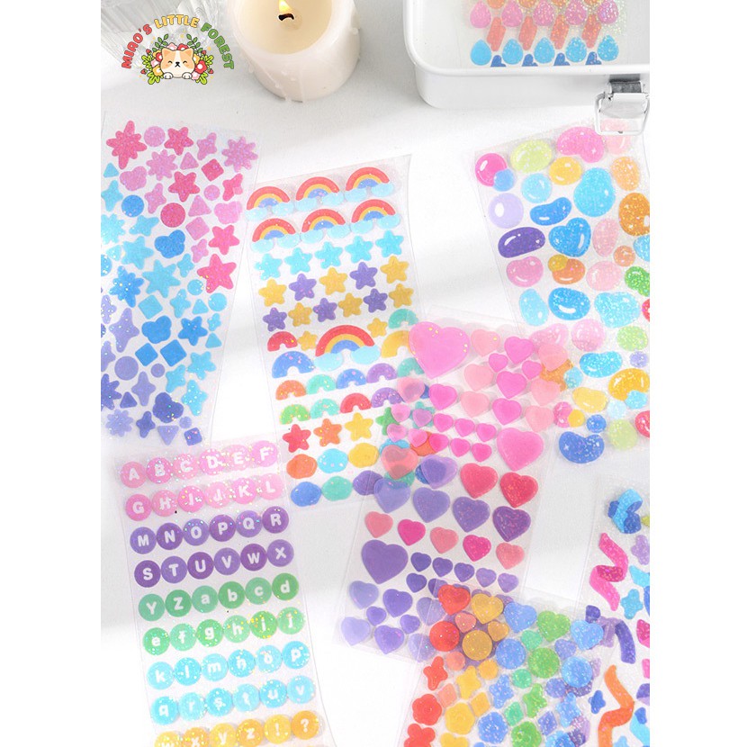 Sticker nhũ MIAO'S LITTLE FOREST hình dán confetti ép nhũ xinh xắn trang trí sổ tay bullet journal MST358