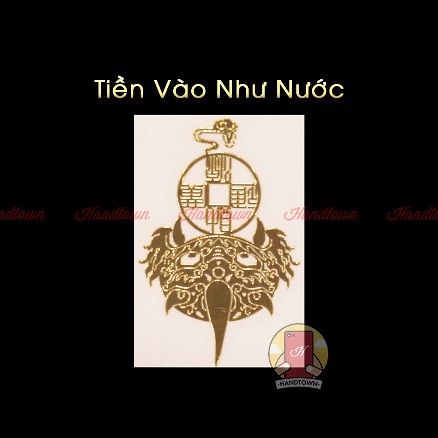 [COMBO] Bộ 4 Linh Phù Tài Lộc - May Mắn Bình An - Tình Duyên Thếp Vàng Dán Điện Thoại Máy Tính Bỏ Ví Handtown