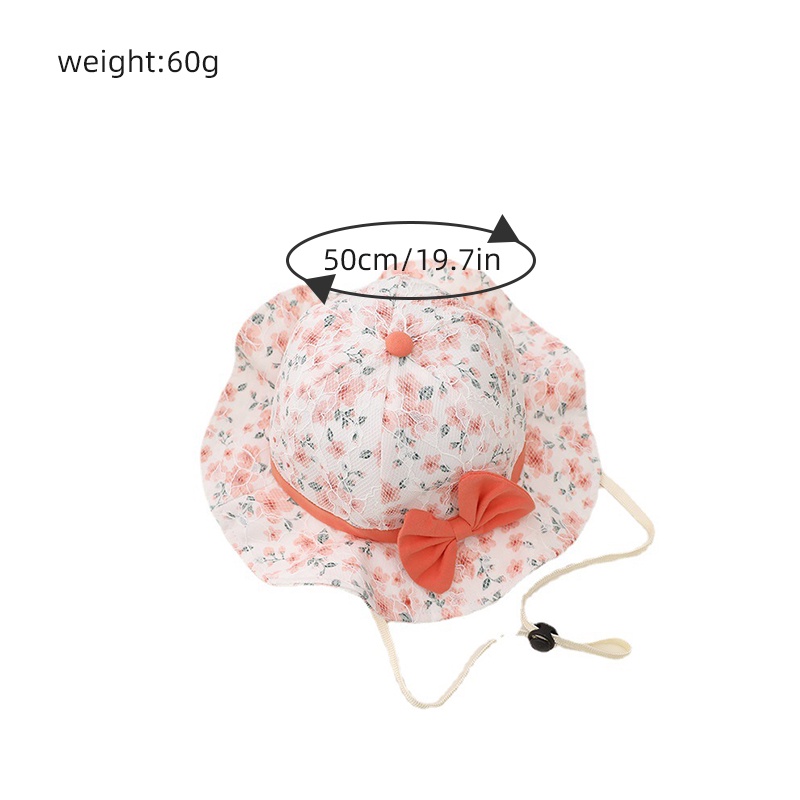 Nón tai bèo phối ren hoa mềm mại thời trang mùa hè xinh xắn dành cho bé gái