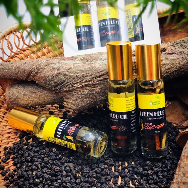 Set 3 chai Dầu thảo dược Green herb oil ⚡ FREESHIP ⚡ - Thư giãn, giảm đau nhức, hít ngửi làm thông mũi, họng