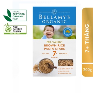 Nui Hình Sao Từ Gạo Nâu Hữu Cơ Bellamy's Organic 200g