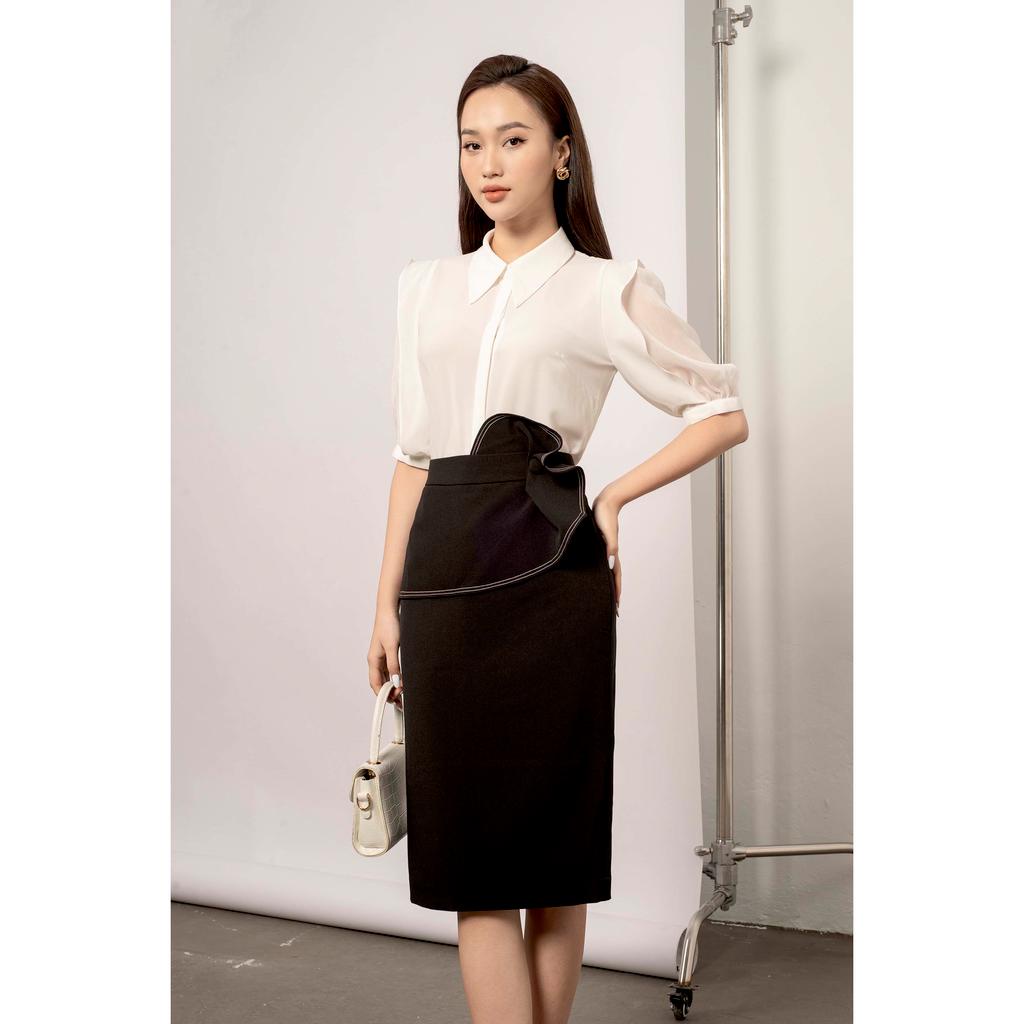 Chân váy ôm, tà bong cách điệu trang trí MMOutfit M-JU071021103