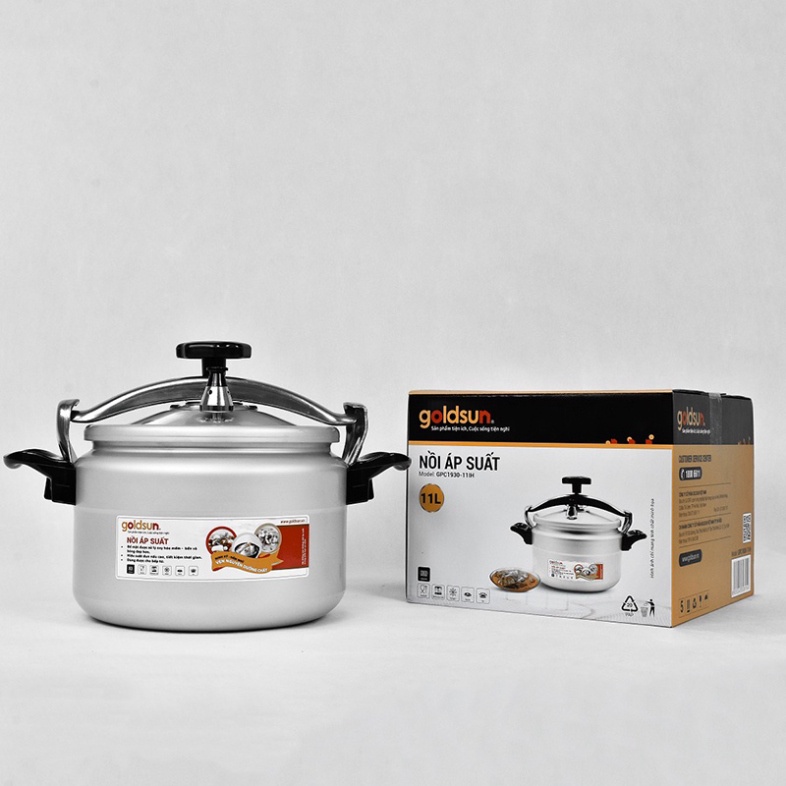 Nồi áp suất nhôm Goldsun GPC1930 nhiều dung tích, dùng trên mọi loại bếp. Hàng chính hãng