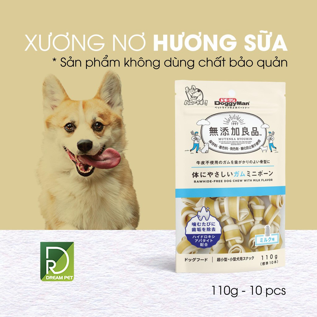 BÁNH THƯỞNG XƯƠNG NƠ HƯƠNG SỮA DOGGY MAN GIÀU DINH DƯỠNG -THƠM MIỆNG - BỔ SUNG CANXI CHO CHÓ