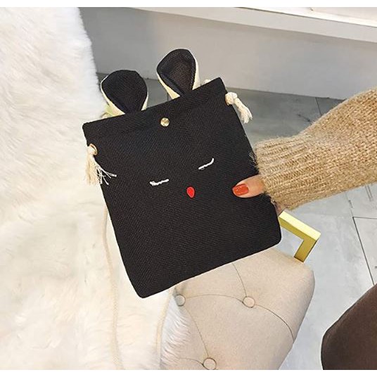 Túi vải ulzzang tai thỏ đeo chéo X08 | BigBuy360 - bigbuy360.vn