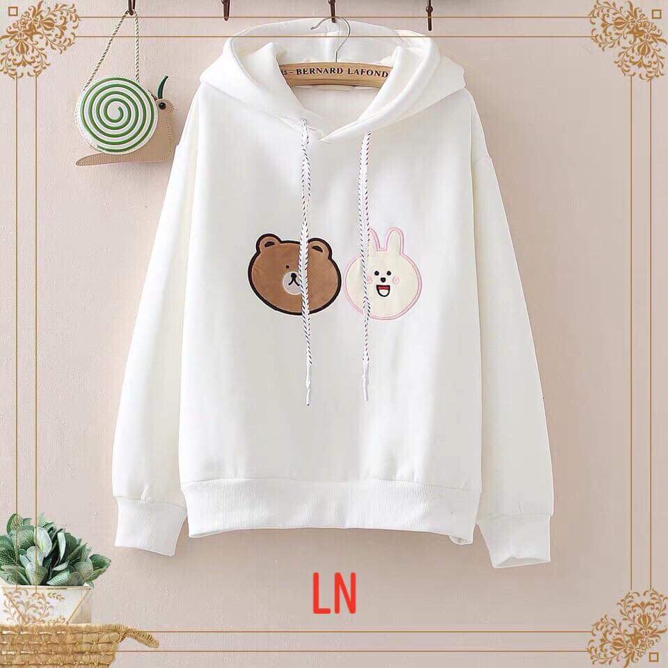 Áo hoodie mặt gấu và thỏ LNG1119