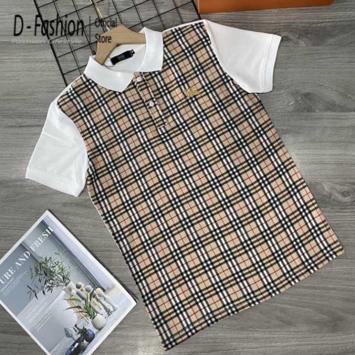 Áo phông Nam Nữ-Áo thun cổ trụ cotton co giãn - ĐỦ SIZE 40-75 KG -thời trang giá rẻ in caro kẻ sọc đen trắng-TT35 DILO
