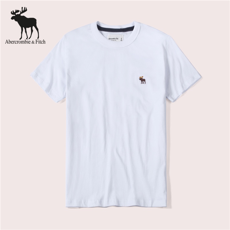 Áo thun cotton ngắn tay thêu họa tiết Abercrombie & Fitch thời trang mùa hè cho nam
