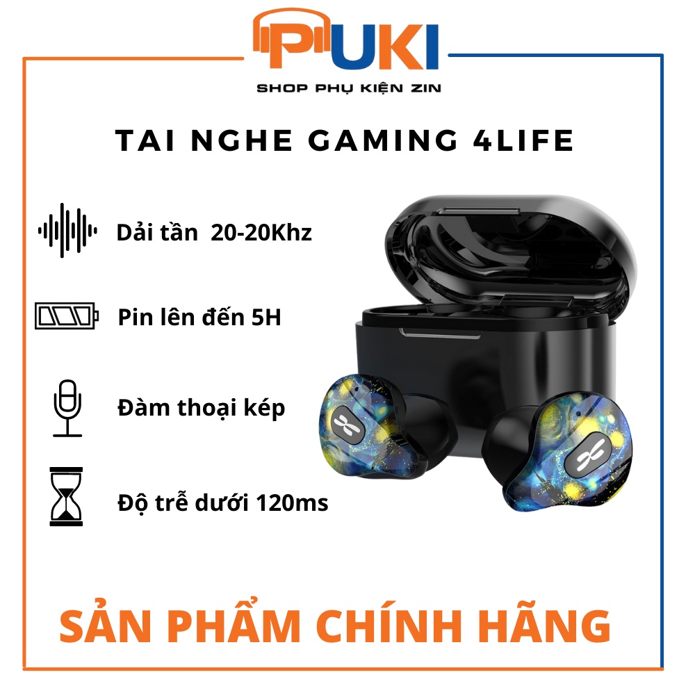 Tai nghe bluetooth plextone 4life TWS, chuyên chơi game, độ trễ cực thấp 65ms-Tai nghe gaming 4life
