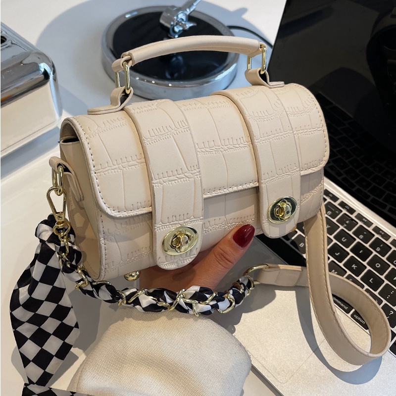 Túi Đeo Vai Boston Họa Tiết Vân Đá Nhỏ Gọn Thời Trang Cho Nữ