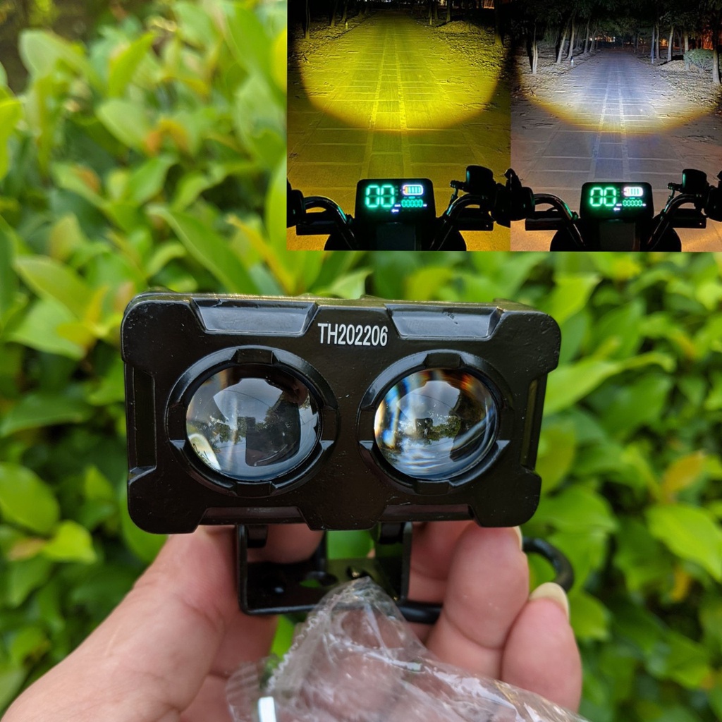 Đèn trợ sáng bi cầu X25 Pro xe máy ô tô siêu sáng công suất  xem video tex thực tế ĐÈN 2 MÀU SIÊU SÁNG - ĐẲNG CẤP