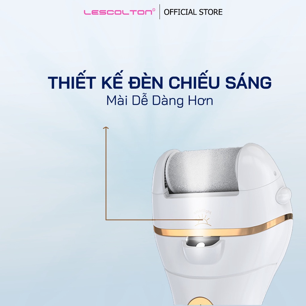 Máy, dụng cụ chà gót chân cao cấp lescolton gồm 2 đầu mài tiện dụng tẩy tế bào chết, da cứng dưới chân