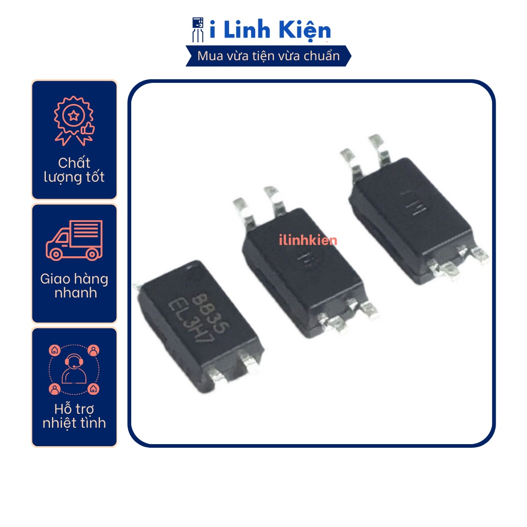 Ic quang EL3H7 EL3H7B SOP-4 chính hãng Everlight. ic cách ly quang dán