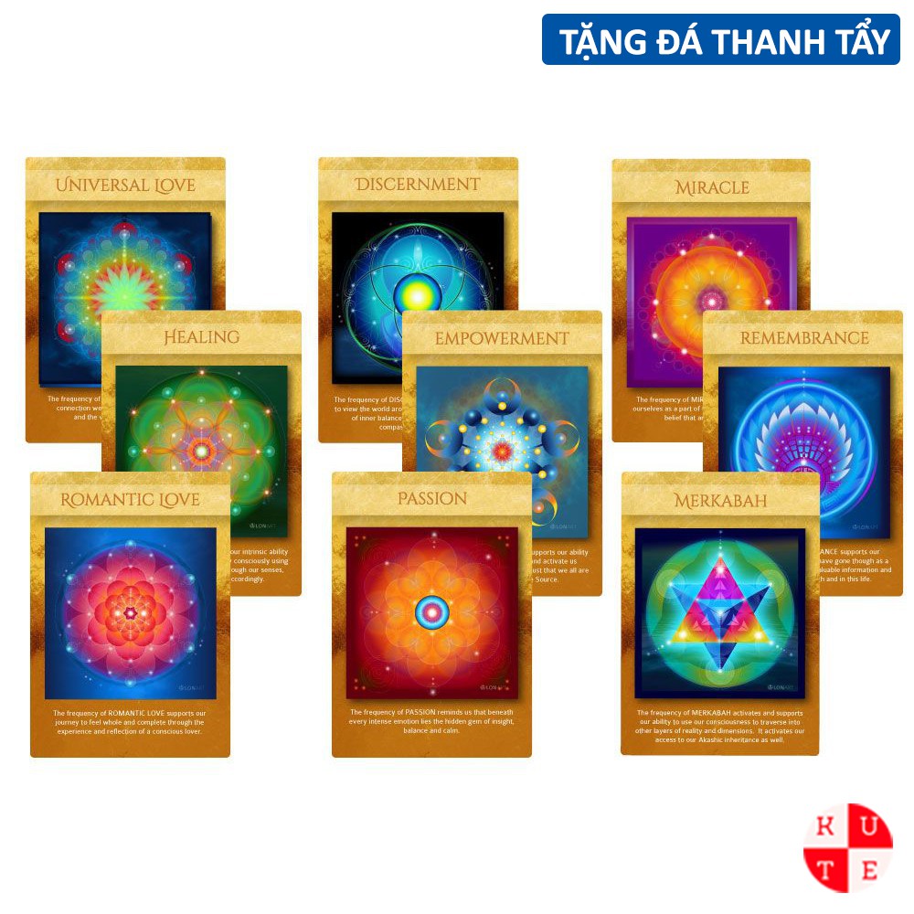 Bài Oracle Sacred Geometry Activations 55 Lá Bài Tặng Đá Thanh Tẩy C110