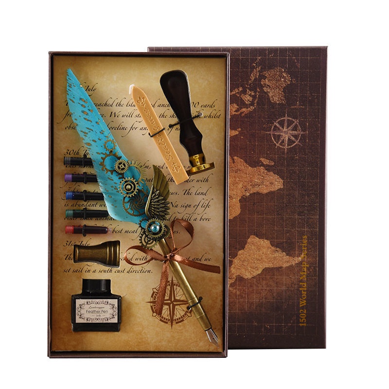 Bút Máy Thiết Kế Lông Vũ Phong Cách Harry Potter Độc Đáo