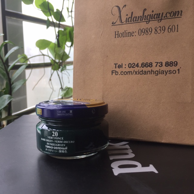 Xi đánh giày màu xanh lá đậm - dark green, đánh đồ da