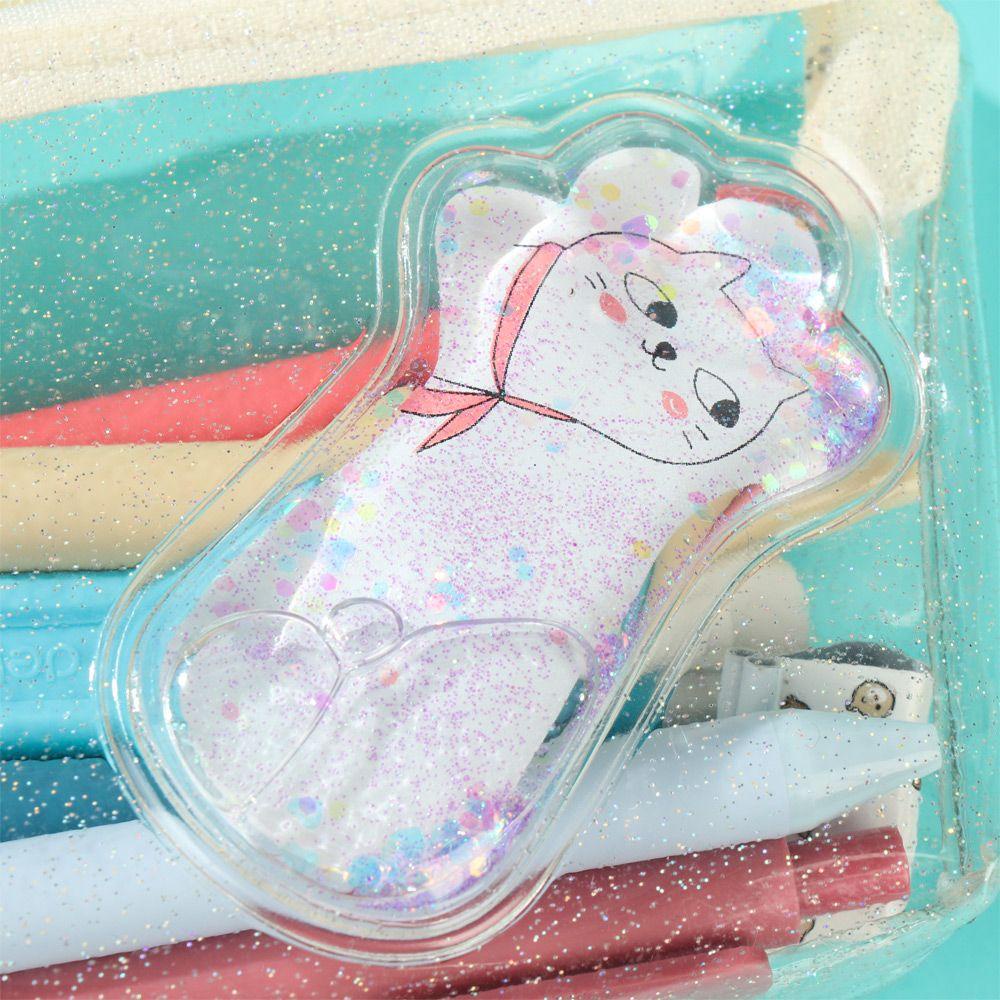 MIHAN1 School Supplies Quicksand Pencil Case High Capacity Cosmetic Bag Cartoon Pen Bag Transparent Organizer Peach Avocado Gifts Stationery Makeup Pouch/Multicolor