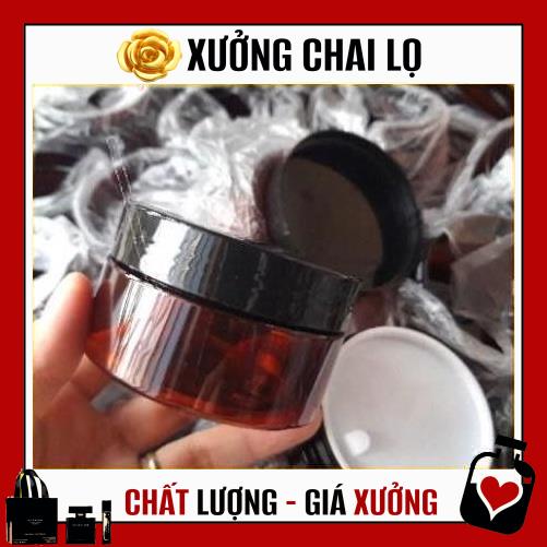 Hủ Đựng Kem ❤ TOP GIÁ RẺ ❤ Hũ nhựa pet Nâu,Đen 100g đựng mỹ phẩm, thực phẩm, đồ khô, ngũ cốc