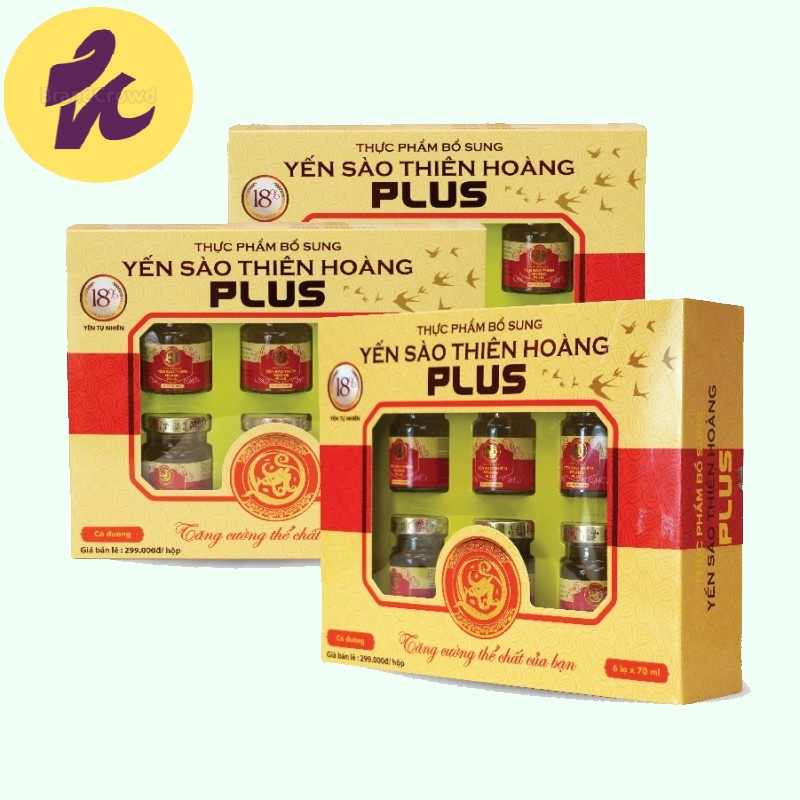 Combo 2 hộp nước Yến sào Thiên Hoàng Plus 18% yến tổ cao cấp