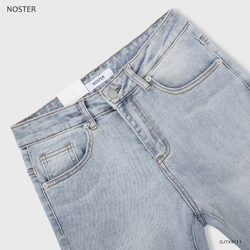 Quần Jean nam màu xanh trơn chất đẹp, form dáng slimfit - Thương hiệu 25.December mã QJTK8111