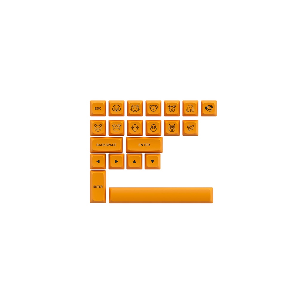 Bộ keycap phím cơ AKKO Keycap set – Carbon Retro (PBT Double-Shot/ ASA Low profile/ 155 nút)