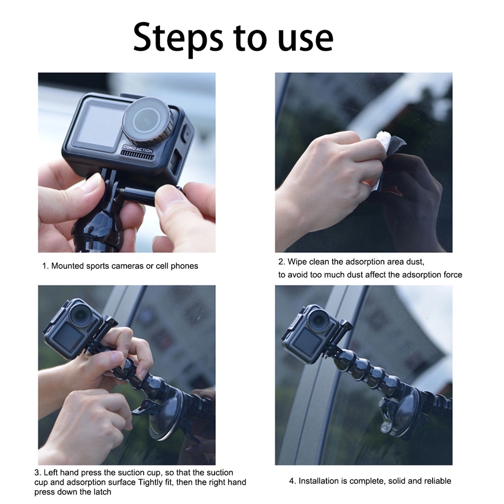 Giá đỡ máy ảnh FONKEN có cốc hút gắn xe ô tô tiện lợi thích hợp cho GoPro Hero DJI