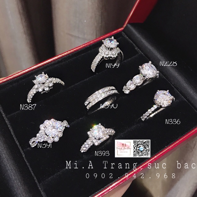 Nhẫn nữ bạc Ý S925 cao cấp miễn phí xi kim | Mi.A Trang sức bạc