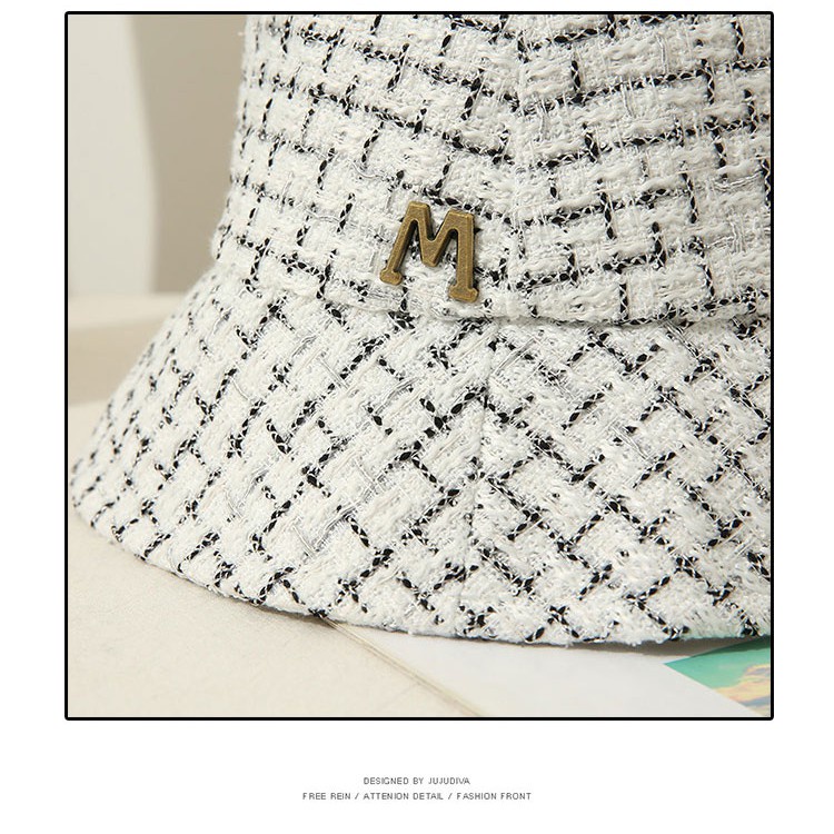 Mũ tai bèo họa tiết sọc caro thời trang mùa thu đông trẻ trung dành cho nữ