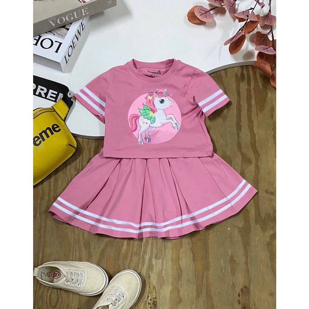Bộ Bé Gái Áo Thun Và Chân Váy , Dáng thể thao, set váy xòe 360độ - K69 Trang 25Kids