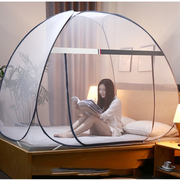 Màn, Mùng Ngủ Chống Muỗi Không Đáy Tự Bung Giá Rẻ, Gấp Gọn Gàng Tiết Kiệm Diện Tích 1M2 X 2M