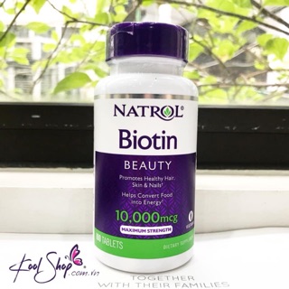 💇🏻‍♀️ Viên hỗ trợ tóc mọc Natrol Biotin 10,000mg💇🏻‍♀️