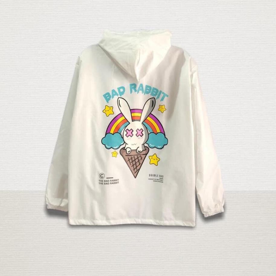 Áo khoác dù nam nữ form rộng XUKA SHOP in hình BAD RABBIT , có 2 màu, form rộng unisex | BigBuy360 - bigbuy360.vn