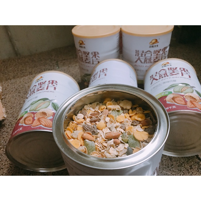 [Date mới] Ngũ cốc mix nuts oatmeal hộp nâu