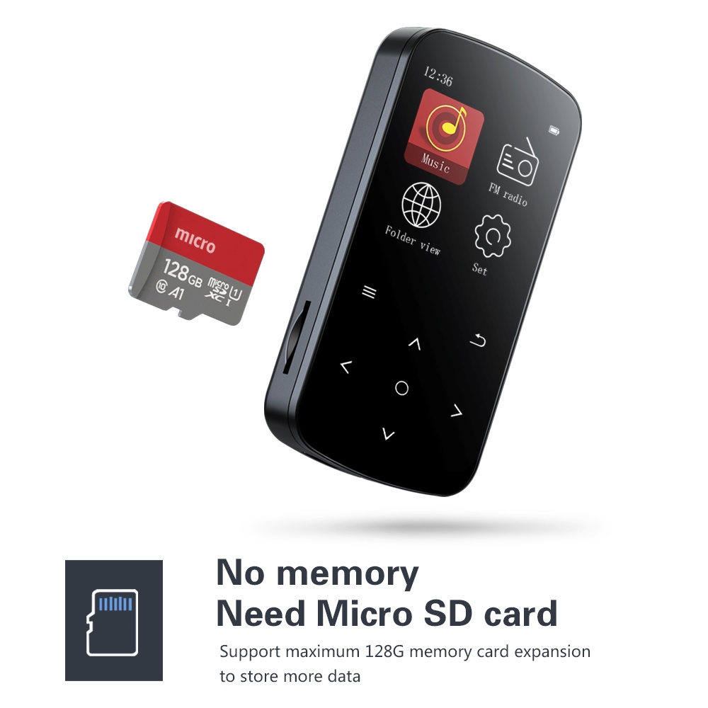 Máy nghe nhạc MP3/đài FM bluetooth mini FAAEAL BENJIE M9 phong cách thể thao + máy đếm bước ghi âm điện tử hỗ trợ thẻ TF